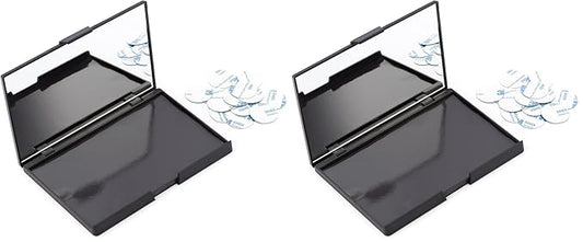 Allwon Empty Magnetic Plastic Eyeshadow Makeup Palette with 15Pcs Adhesive Empty Palette Metal Stickers for Eyeshadow Lipstick Blush Powder (Pack of 2)