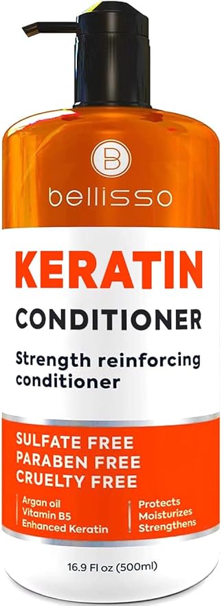 Keratin Conditioner – Sulfate and Paraben Free Deep Treatment for Dry, Damaged Hair - Salon Formula - For Curly, Color Treated, Straight and Frizzy Hair – for Women and Men to Repair Split Ends