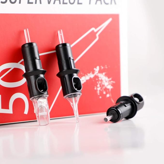 STIGMA #10 Bugpin Disposable Tattoo Needle Cartridges 50Pcs Assorted Sizes 1RL, 3RL, 5RL, 7RL, 9RL 0.3mm of Round Liner for Rotary Tattoo Machines 50Pcs EN05-50KIT-W