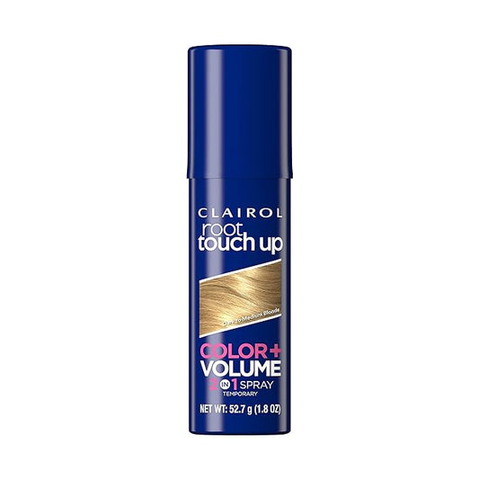 Clairol Root Touch-Up Color + Volume 2-in-1 Temporary Spray, Dark to Medium Blonde Hair Color, Pack of 1