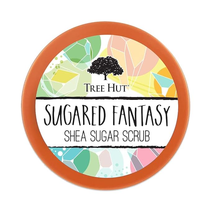 Tree Hut Sugared Fantasy Shea Sugar Scrub | Exfoliating Body Scrub Removes Dead, Dry Skin for a Soft & Hydrated Feel | Nourishing Essential Body Care | 18 fl oz.