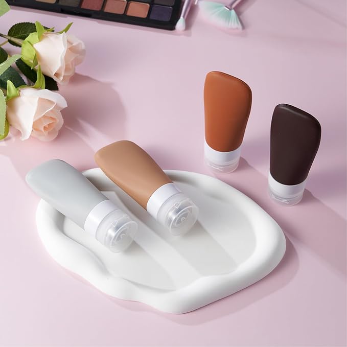 INSFIT Portable Travel Bottles, TSA Approved Leak Proof Containers for Toiletries, BPA Free Refillable Accessories for Shampoo, Body Wash, Liquids (4 Pack)