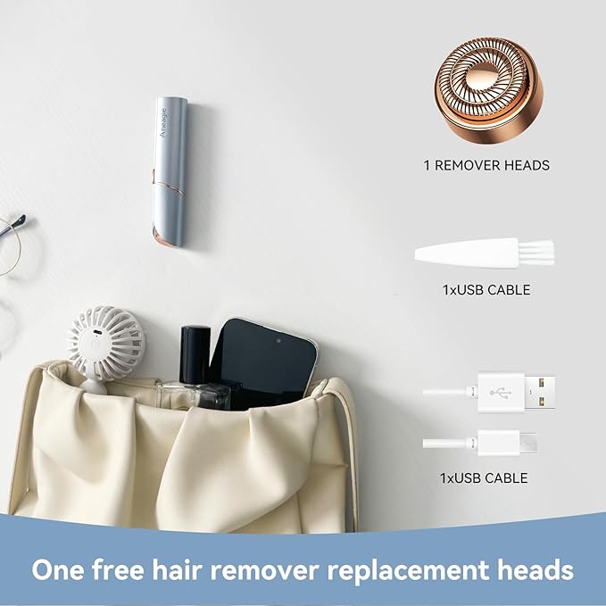 Facial Hair Remover for Women,Painless Hair Shaver Rechargeable with LED Light, Flawless Lady Face Electric Razor,The Great Female Mustache Removal (Rose Pink (with 1 Replacement Heads))