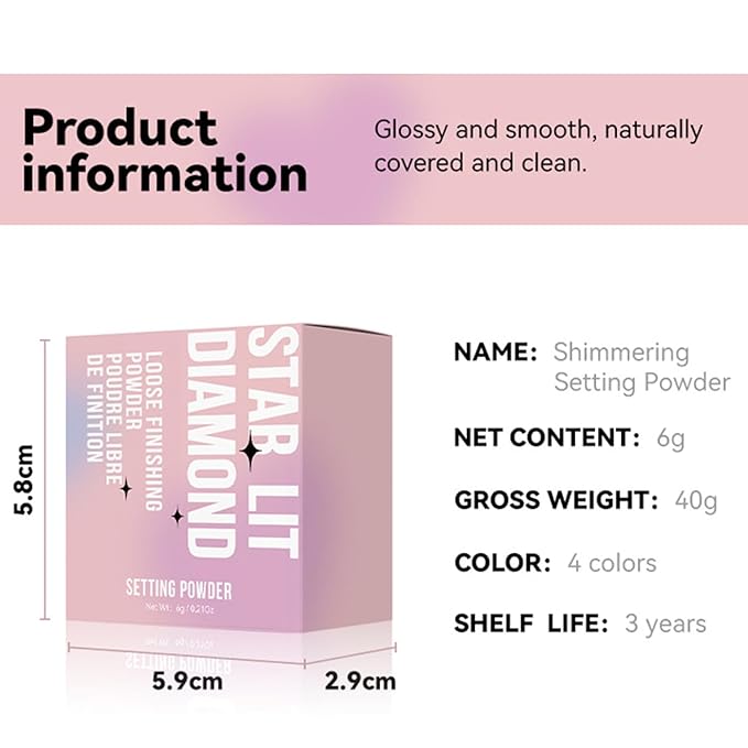 Loose Face Powder Setting Powder, Shimmer Glitter Loose