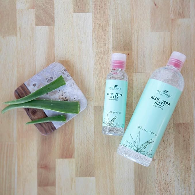 Plant Therapy Aloe Vera Jelly 4 oz, All Natural, Unscented Base, For All Skin Types, Soothe Dry, Irritated Skin, Skin-loving, Essential Oil Dilution