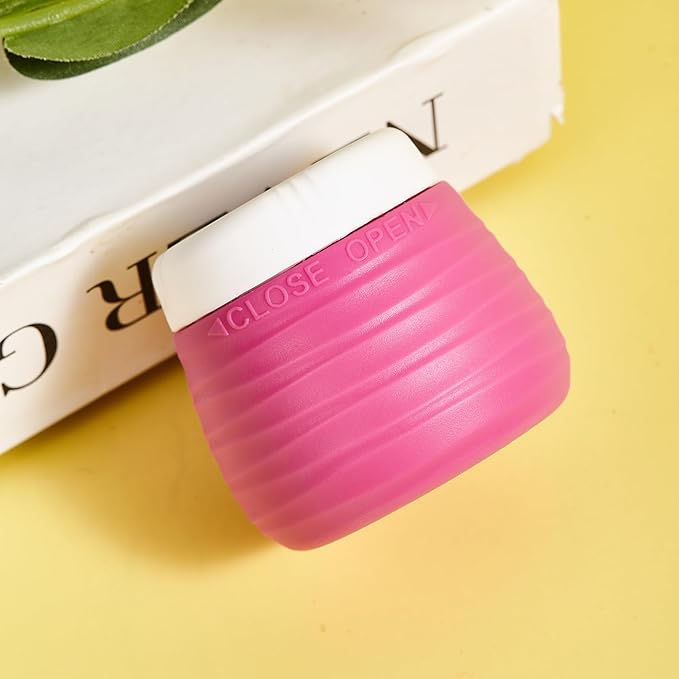 Travel Containers for Toiletries, 1.7oz Travel Size Premium Silicone Cosmetic Cream Jars, TSA Approved Leak-Proof Refillable Accessories W/Toiletry Bag for Cosmetic Face Body Cream(Vibrant)