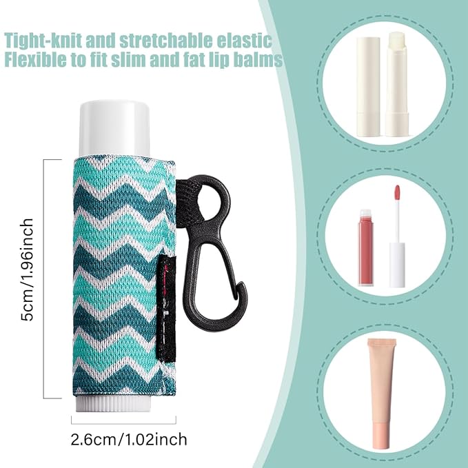 5pcs Lip Balm Holder Keychain Lipstick Sleeves