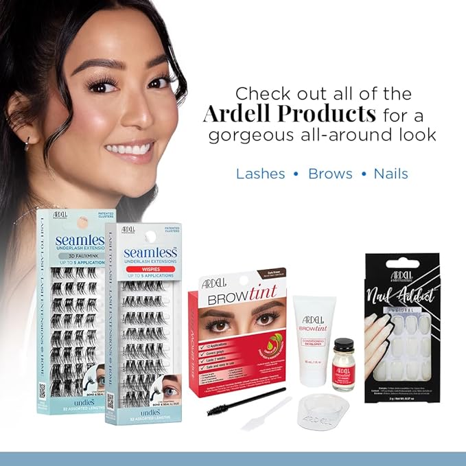 Ardell Seamless Eyelash Extension Kit, Faux Mink - Customizable DIY Lash Clusters, Includes Bond & Seal and Applicator for Long-Lasting Natural Lashes, 1 Pack