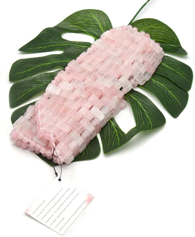 Jade Ice Sleeping Mask, Jade Mask for Relieving Face & Eye Puffiness Migraine, Anti Wrinkle Mask Therapy, Yoga Meditation Tools (Rose Quartz)