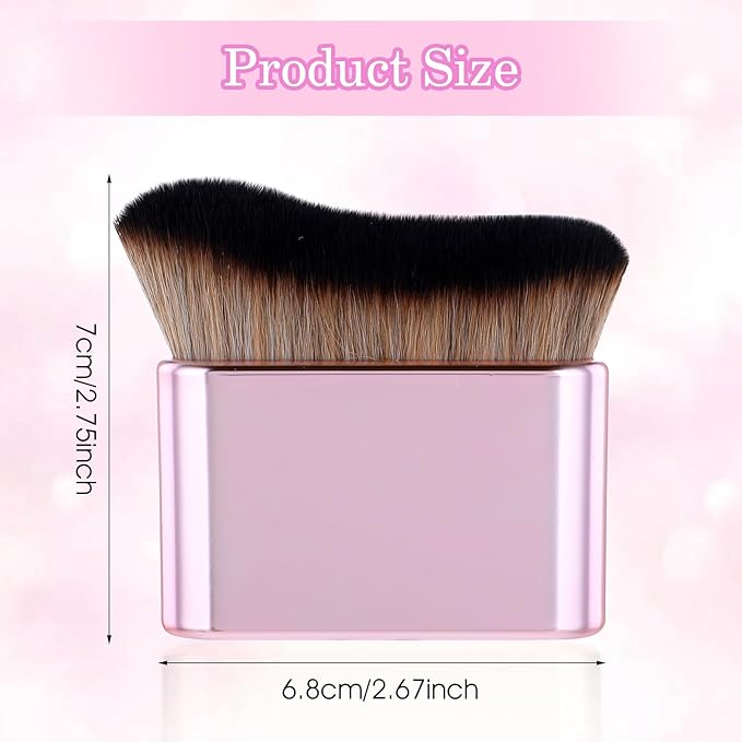 Self Tan Brush Soft Body Makeup Brush Portable Self Tanning Brush Self Tanner Face Brush For Body & Leg Makeup（Pink Rose Gold）
