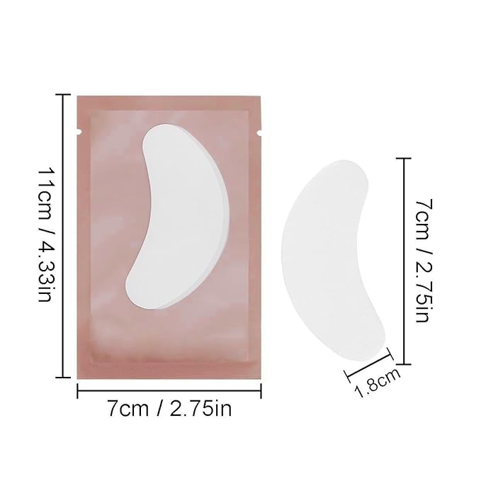 Adecco LLC 50 Pairs Eye Gel Pads, Eyelash Extension Under Eye Pads, Lint Free Lash Extension Under Eye Gel Patches for DIY False Eyelash Extension Makeup Supplies, Eye Mask Beauty Tool