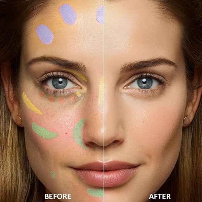 evpct 6 Colors Conceal Correct Cream Contour Makeup Palette for Mature Skin Color Correcting Conceal trouble spots dullness dark circles Correct discolorations Camouflage imperfections Covers redness