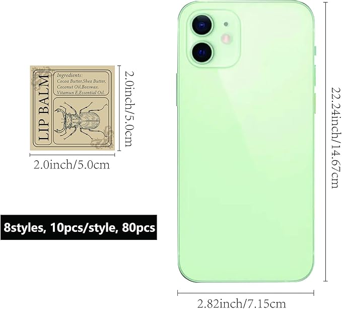 CRASPIRE Lip Balm Labels 80pcs Homemade Candle