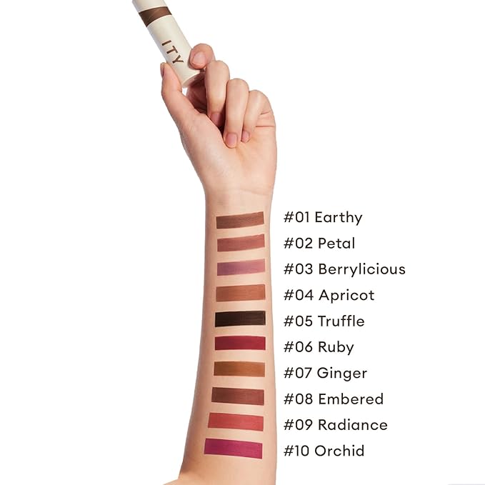 ITY Velvet Matte Finish Lip Stain-Mousse Textured Lip Clay, Red Shade, Conceals Lip Lines, Rich Pigment Lip Tint Lipsticks,0.14 oz (4g) in Berrylicious, Ginger.
