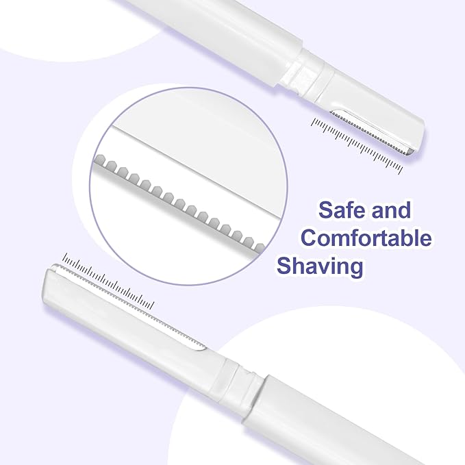 Dermaplane Razor for Women Face & Eyebrow - Dermaplaning Tool for Peach Fuzz Facial Hair Removal,High Precision Blade for Smooth Skin (White, 3 Count)