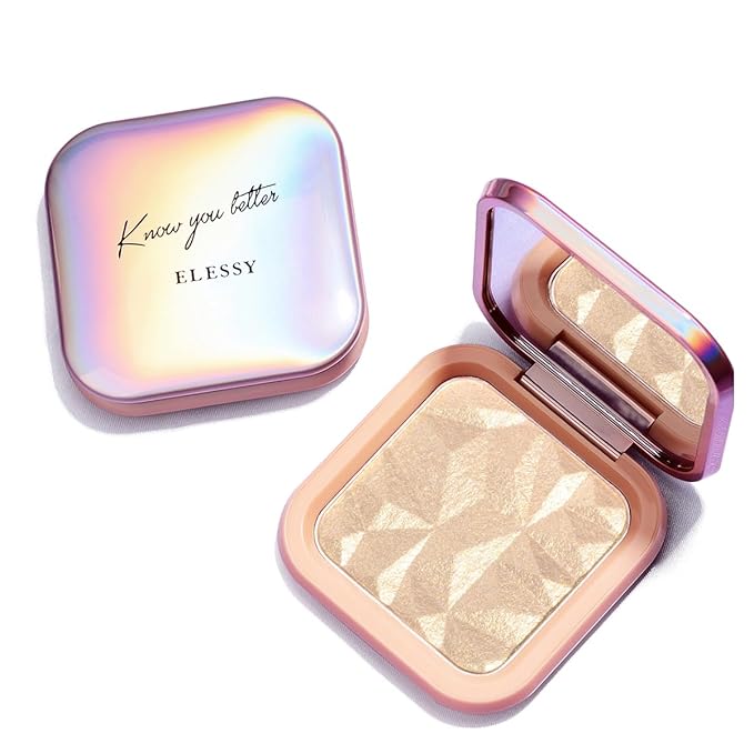 ELESSY Highlighter Makeup Palette,Highlighter Palette Long Lasting Face illuminator Makeup Palette Shimmer Highlighter Powder Suit All Skin Tones-TWILIGHT GLOW