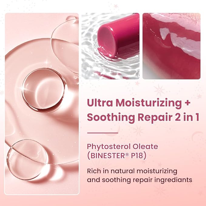 CATKIN Glossy Lip Balm Ultra Hydating Glow Lip Tinted Jelly Plump Melting Balm Shea Butter Repair Soothing For Dry Lips Dewy Finished 0.12 oz C02 TULIP