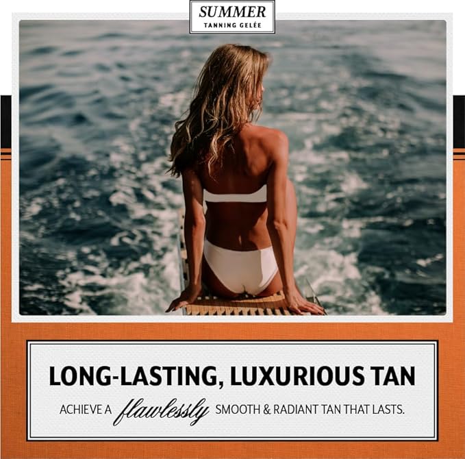 Summer Gelée Tanning Lotion Gel Outdoor, USA MADE, SPF 30, Hydrating Tanning Gel, Moisturizing Tanning Oil, Quick Absorb, Faster Darker Tan Accelerator, Broad Spectrum, Sun UVA/UVB Protection, 3.12 OZ