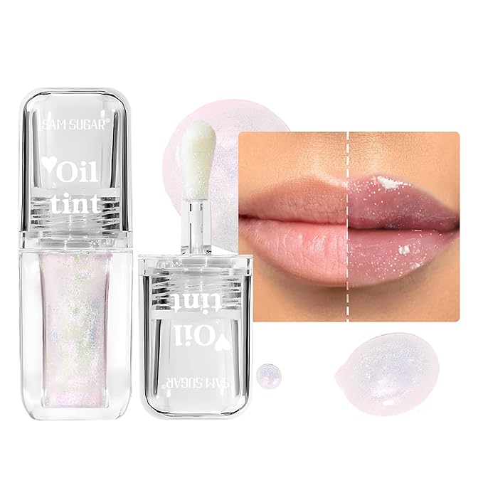 Magic Color Changing Lip Oil, Lip Oil Color Changing, Hydrating Lip Gloss Warm Change, Big Brush Color Changing Lip Oil, Lip Changing Oil Long Lasting Shimmery, Non-sticky Primer Lip Tint