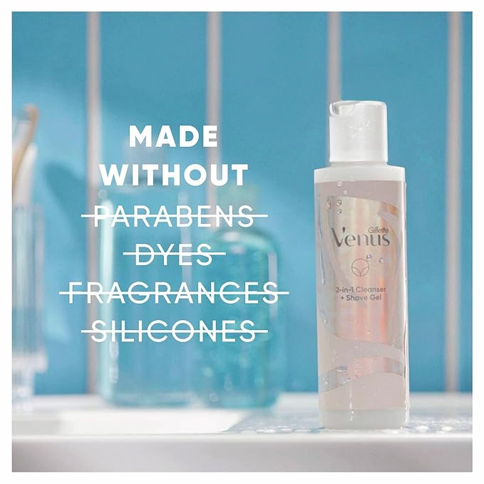 Gillette Venus Intimate Grooming 2in1 Cleanser and Shave Gel for Bikini Pubic Hair and Skin 6.4 Oz