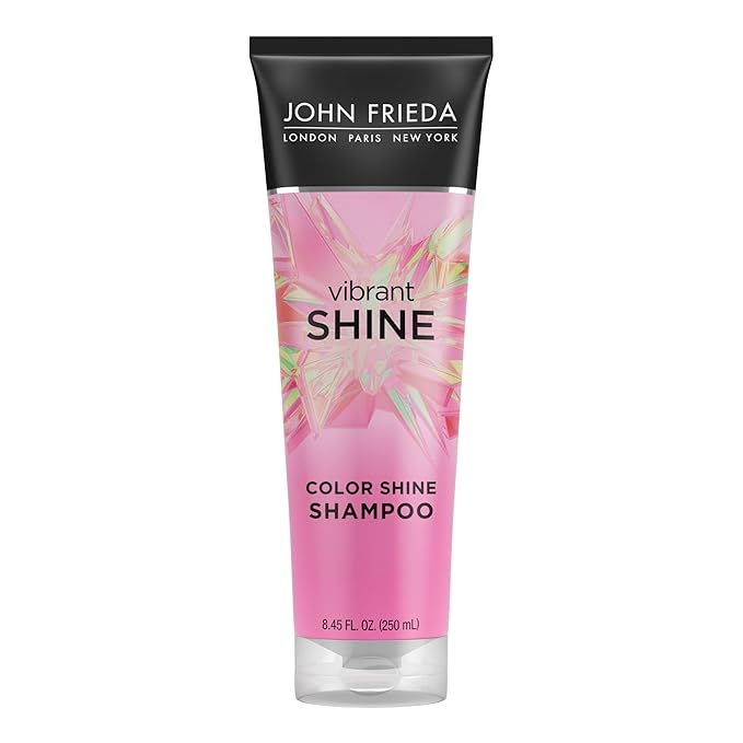 John Frieda Vibrant Shine, Shampoo, Hydrating Shampoo with Rosehip Oil for Glossy & Shiny Hair, Enhances Shine for Radiant, Glossy Hair Across All Shades, Styles, & Textures, 8.45 Oz