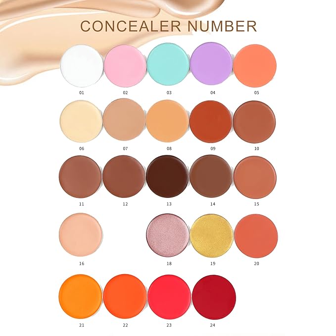 Cream Concealer Corrector Correcting Contour Makeup Set under Eye Concealer Cream Kit for Dark Circles and Blemish 19