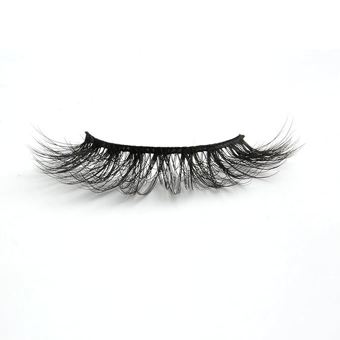 SUNWELL False Eyelashes 16mm Mink Lashes Faux Mink Lashes 8D Fluffy Strip Eye Lashes Wispy Soft Luxury Volume Fake Eyelashes 10 Pairs Pack