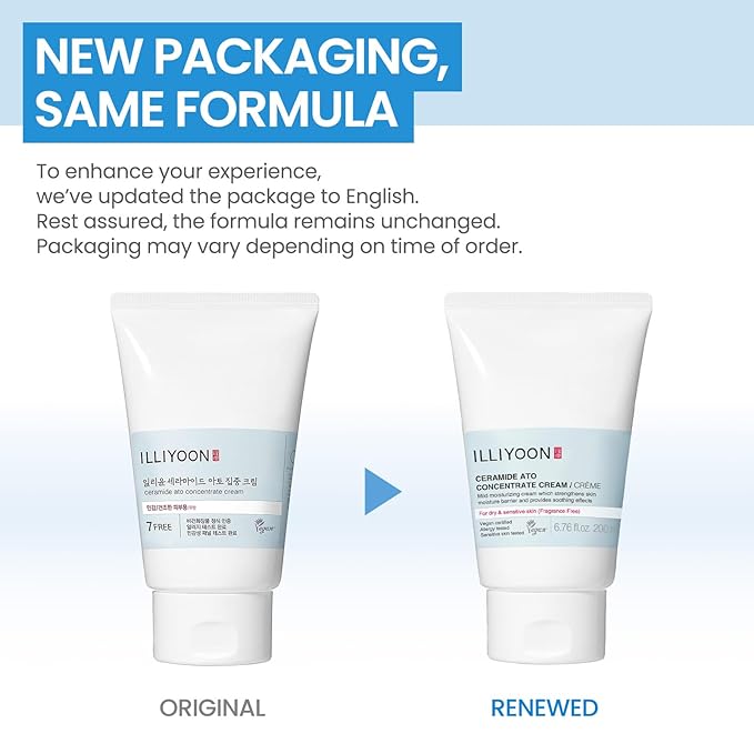Illiyoon Ceramide Ato Concentrate Cream | Moisturizer for Dry & Sensitive Skin, 100hr Lasting Hydration, For Face & Body, Gentle for Infants, Moisture Barrier Repair, Vegan Certified, 6.76 fl.oz.