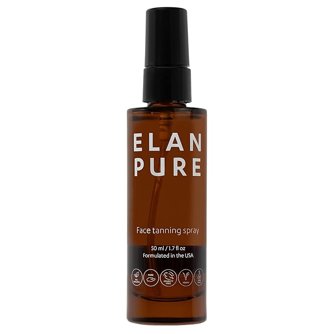 Face Tanning Mist, Organic Ingredients, Sunless Self Tanner, Bronzing, Hydrating, Steak-Free, Long Lasting Glow