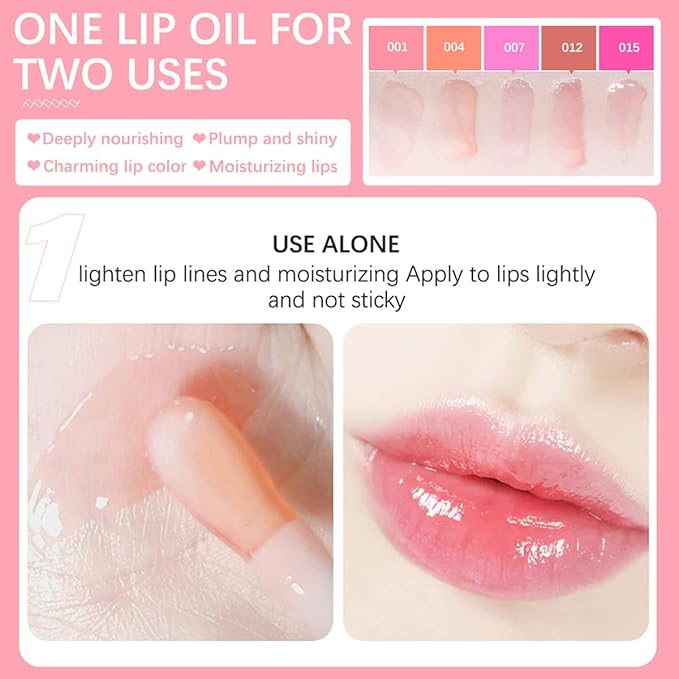 2 Set Lip Oil Hydrating Tinted