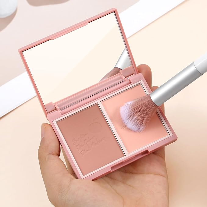 Boobeen Highlighter Contour Makeup Palette Face Matte Bronzer Powder, Compact Contouring Blush for Cheeks, Natural Long Lasting with Brush