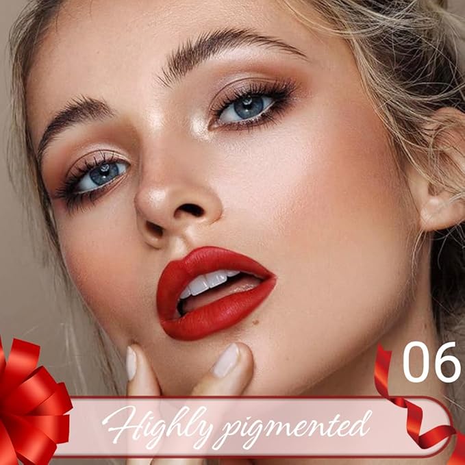 Classical Red Crayon Matte Lipstick Lip Liner Pencil, Moisture Smooth Lipstick Pencil, With pencil sharpener Sharpenable Lip Pencil, Ultimate Lip Crayon for Women Smudgeproof Waterproof 06#