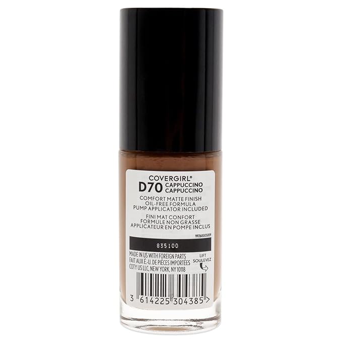 COVERGIRL Trublend Matte Made Liquid Foundation, D70 Cappuccino, 1.01 Fl Oz, 2 Count