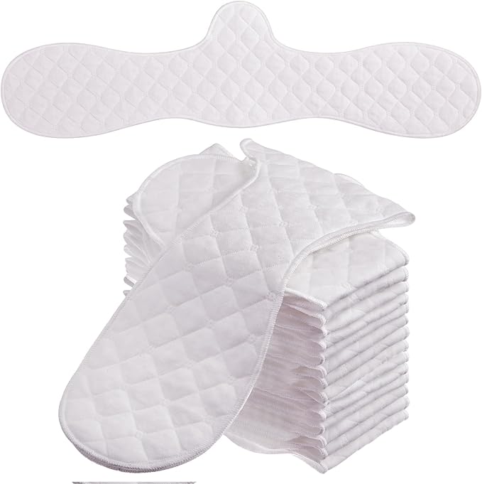 Boyiee 16 Pcs Cotton Bra Liners 3 Layer Reusable Boob Towel Under Breast Sweat Absorber Pads for Woman