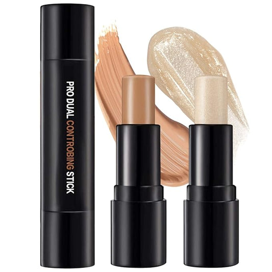 Double-End Contour Highlighter Stick, Contour Stick,Face Highlighter, Contour