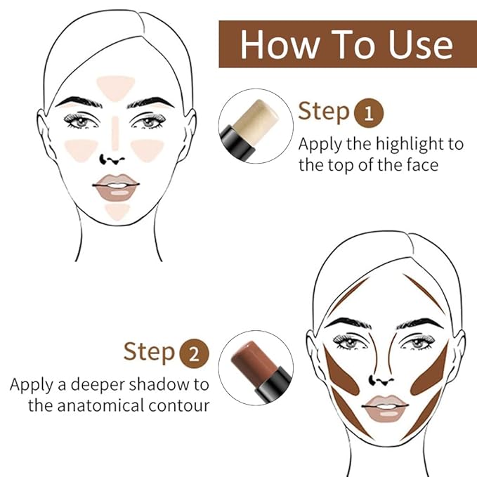 evpct 2In1 Face Cream Contour Stick Makeup Highlighter