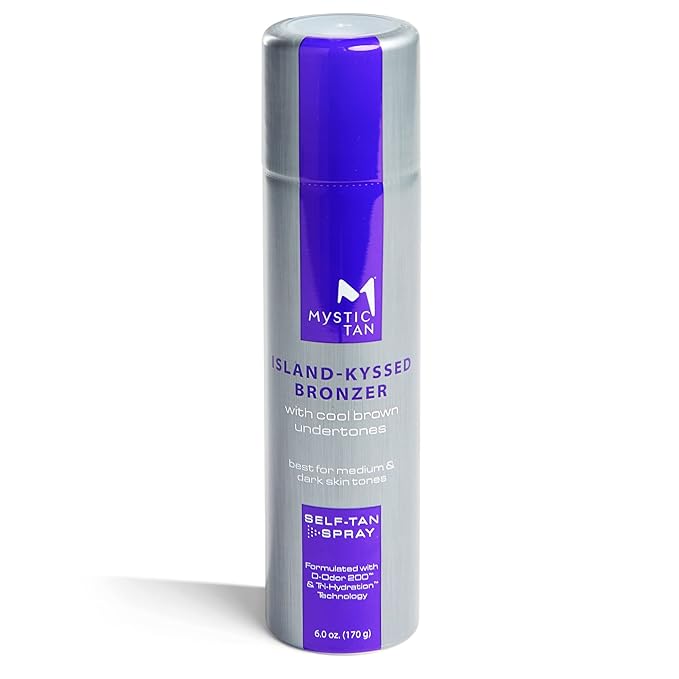 Mystic Tan Sunless Self Tanner Airbrush Spray Tan with Bronzer - Island-Kyssed, 6 Ounces