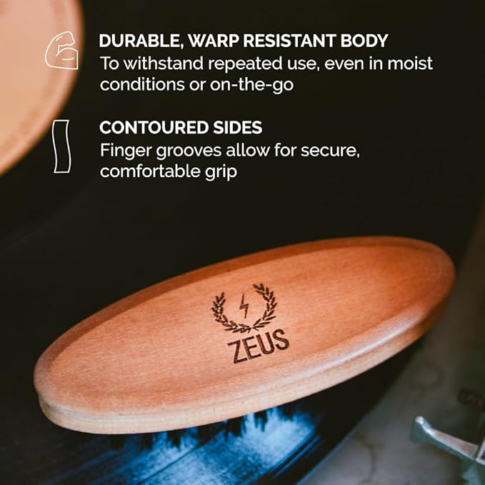 ZEUS Pocket Beard & Mustache Brush for Men, Travel Size Beard Brush, Firm Boar Bristles (Made in Germany) N91