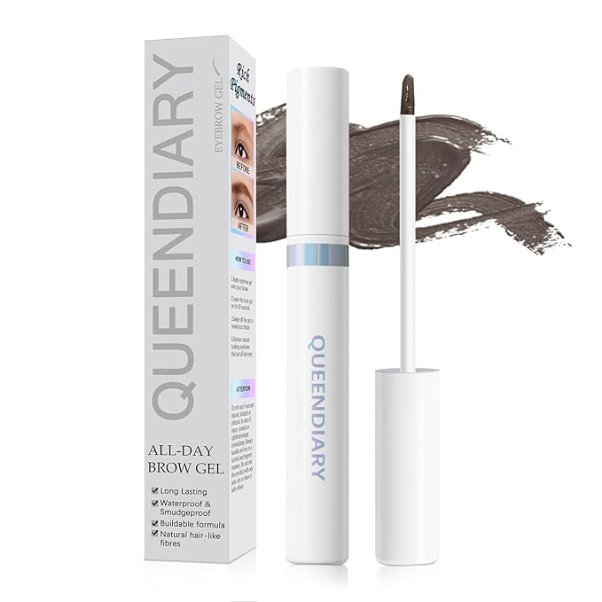 QueenDiary Eyebrow Stain Long Lasting Eyebrow Makeup Smudge-proof Eyebrow Gel Waterproof Transfer-proof Vegan Cruelty-free Eyebrow Gel (Black Brown)