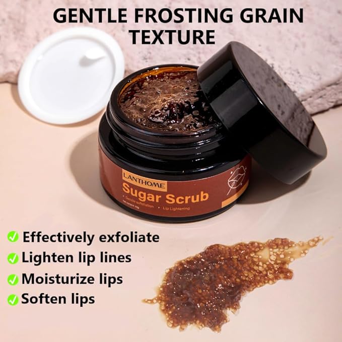 Sugar Lip Scrub - Gentle Lip Care Lip Exfoliator & Moisturizer - Exfoliating Lip Scrubber for Dry Lips