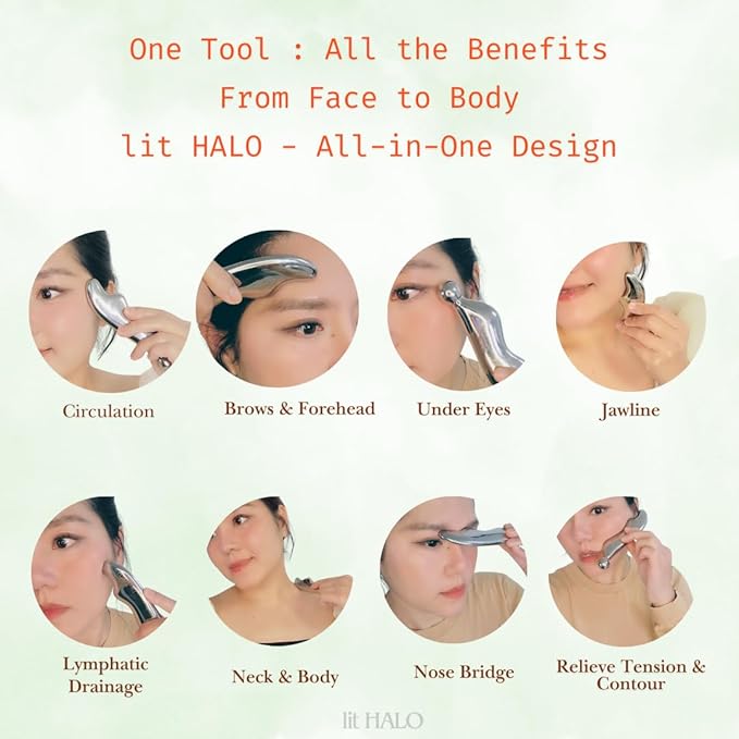 4-in-1 Gua Sha Massager: Stainless Steel Cryo Gua Sha Facial Tools for Face, Neck, Body – Lymphatic Drainage Massager, Facial Roller, Reduce Puffiness, Improve Circulation Beauty Tools