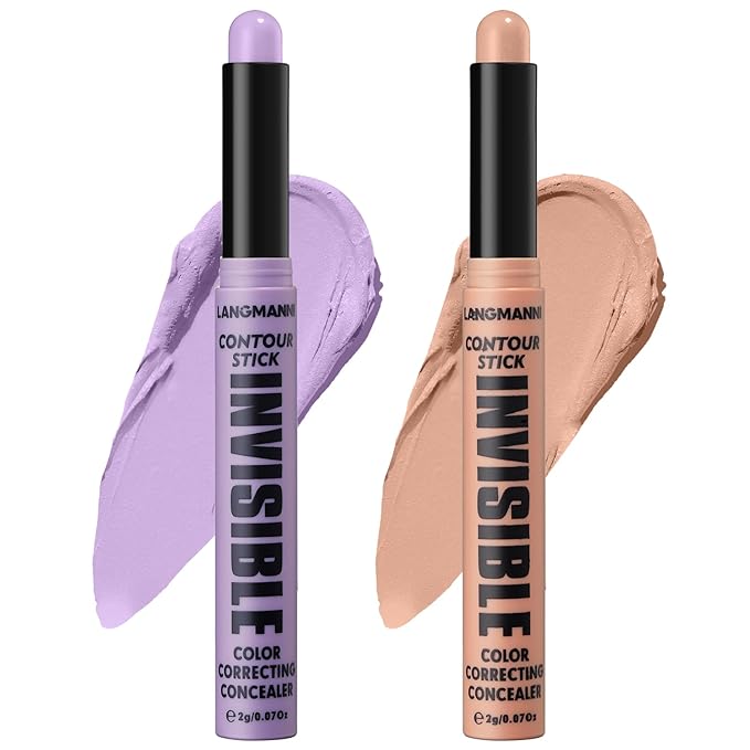 LANGMANNI Multi-Use Face Contour Stick,Highlighter & Concealer Stick,