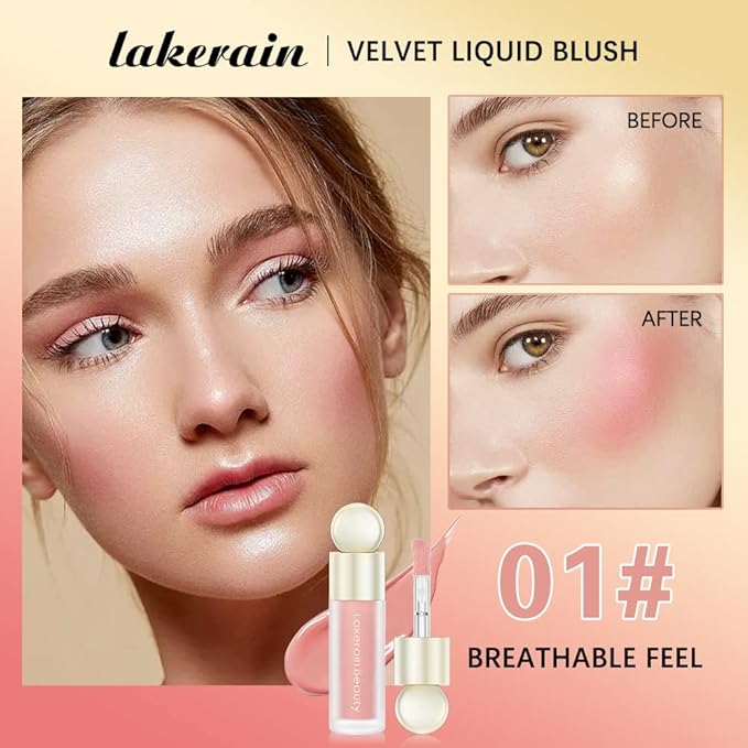 Liquid Blush, Cream Blush For Cheeks, Soft Pinch Liquid Blush, Skin Tint Blush Makeup, Easy To Blend And Color, Long-Lasting, Natural-Looking (01#+05#)