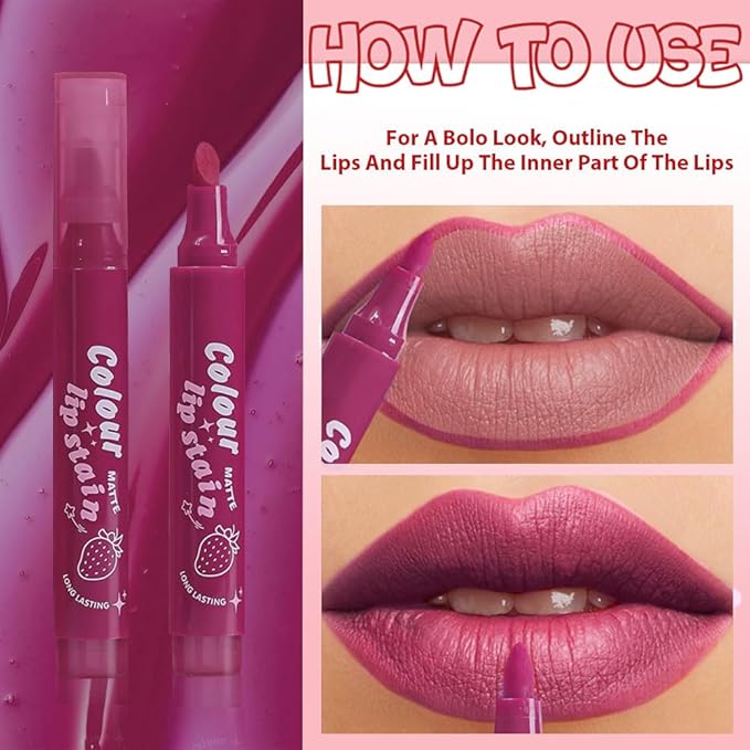 Lip Stain, Waterproof lip tint, Matte Color Look, Longlasting All Day Wear Lip Color, Smudge Proof Natural Finish, Precise Chisel Tip Marker,non sticky lip gloss,kiss proof lip color 05#