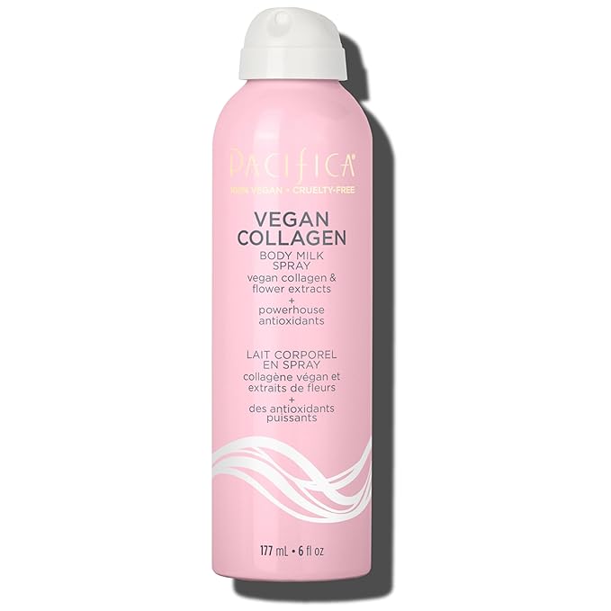 Pacifica Spray Lotion for Body - Vegan Collagen Body Milk Spray – Hydrating Moisturizer Mist Fast-Absorbing Instantly Hydrates & Softens Skin Jasmine & Vanilla Natural Scent Clean Beauty Non-Aerosol