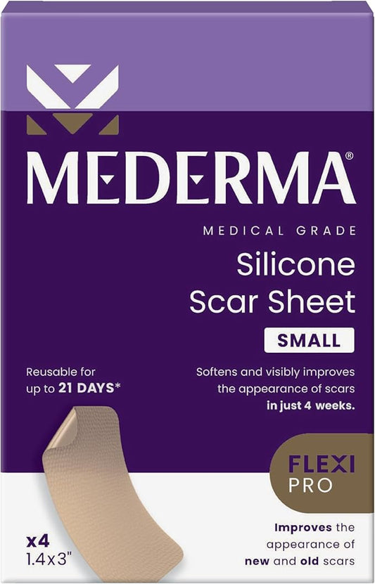 Mederma Medical Grade Silicone Scar Sheets; Improves The Appearance of Old and New Scars; for Injury, Burn and Surgery Scars, 4 Count