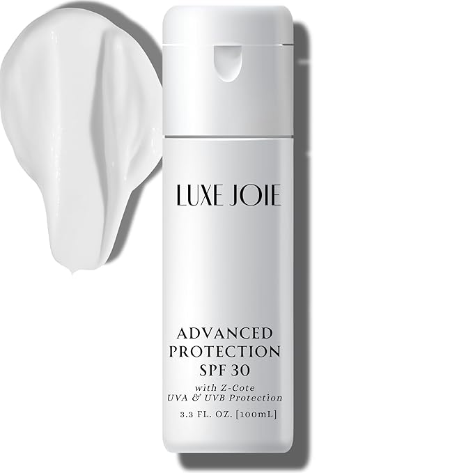LuxeJoie Advanced Protection SPF 30 with Z-Cote UVA & UVB Protection Sunscreen with Zinc Oxide 3.3 Oz