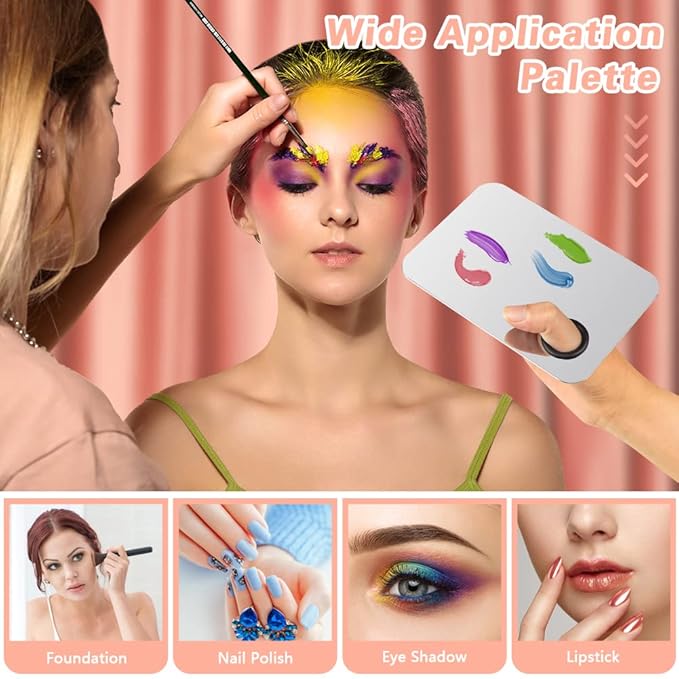 3PCS Makeup Mixing Palette, Stainless Steel Cosmetic Makeup