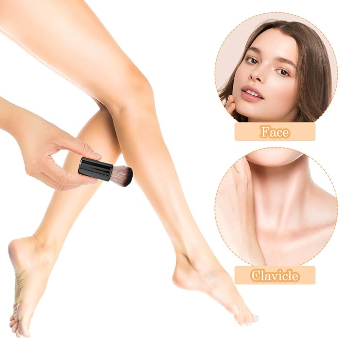 Self Tan Brush Soft Body Makeup Brush Portable Self Tanning Brush Self Tanner Face Brush For Body & Leg Makeup（Black）