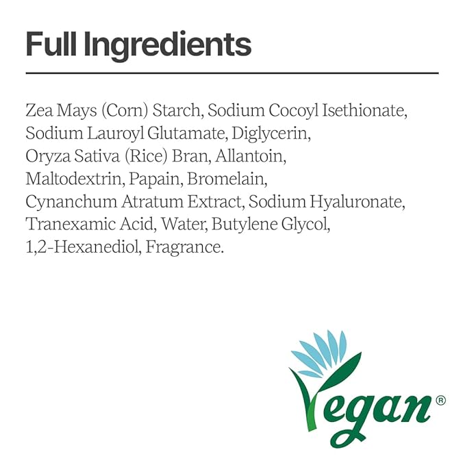 Rice Bran Powder Wash | Gentle Exfoliating Face Wash for Sensitive Skin | Vegan Enzyme Face Scrubber & Exfoliator for Sebum Control – Product of Korea | 60 g (2.1 oz)